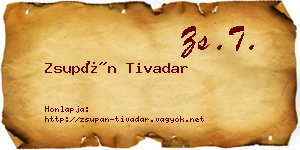 Zsupán Tivadar névjegykártya